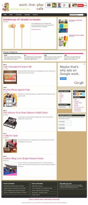 WorkLivePlayCafe homepage
